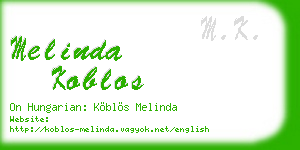 melinda koblos business card